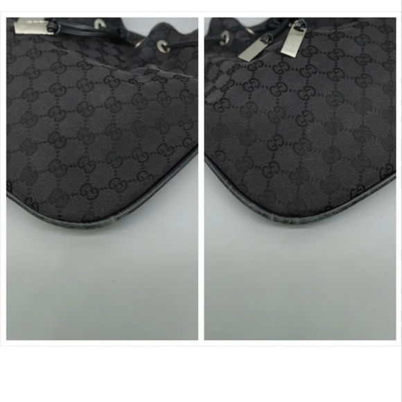 Gucci Black Bamboo Monogram Shoulder Bag - Picture 10 of 13